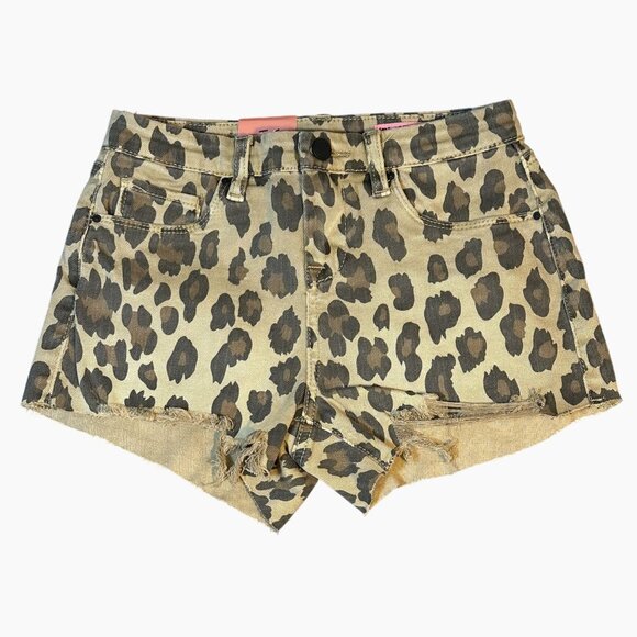 BLANK NYC girls Leopard Print Distressed The Mini Barrow Shorts Size 12 NWT‎ - Picture 2 of 13